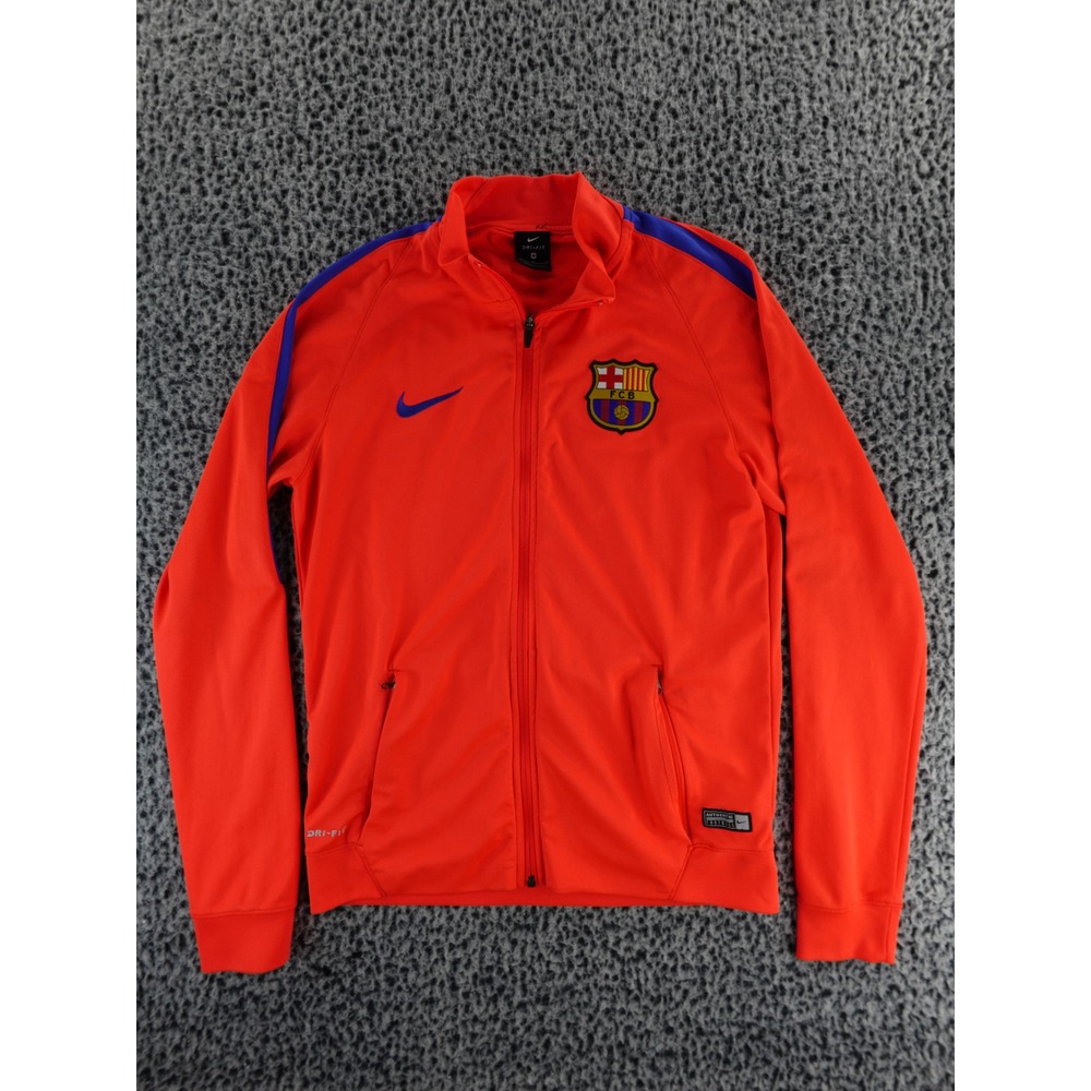 Nike FC Barcelona Dri-FIT Track Jacket‎ Orange Blue Soccer Mens Size M 808947 SS